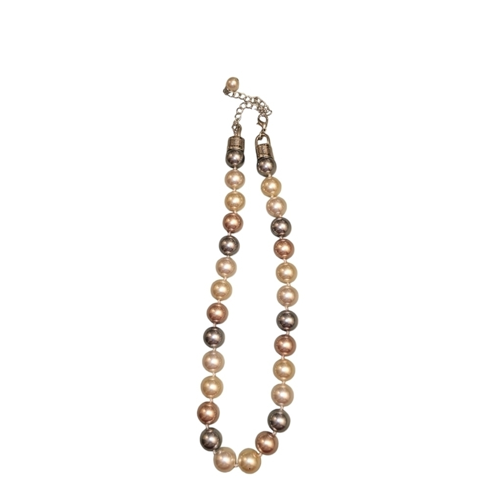 Faux Pearl Necklace Adjustable 18" Multiple Colors 11 mm
